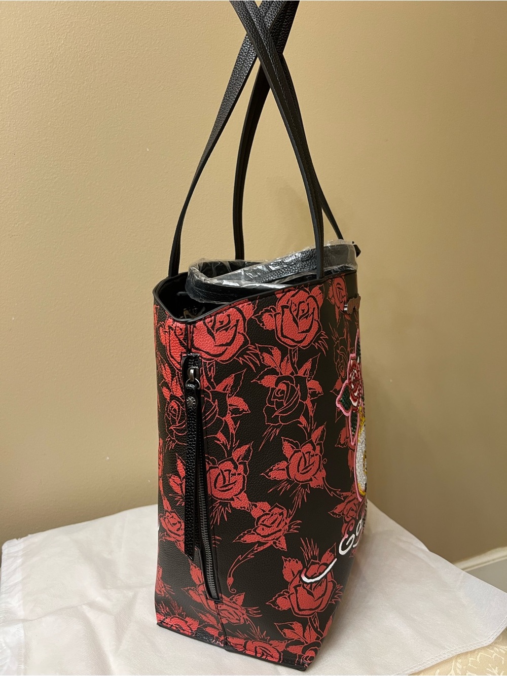 Ed Hardy Rose Skull Tote / hand Bag NWT - Picture 6 of 13